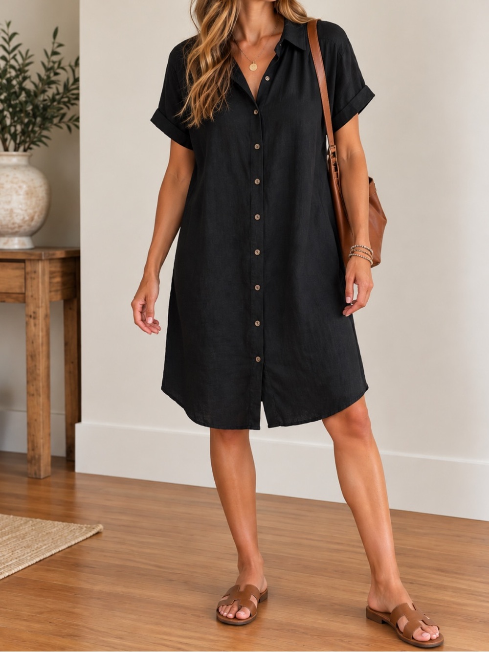 Haven Well Within Linen blend shirt dress